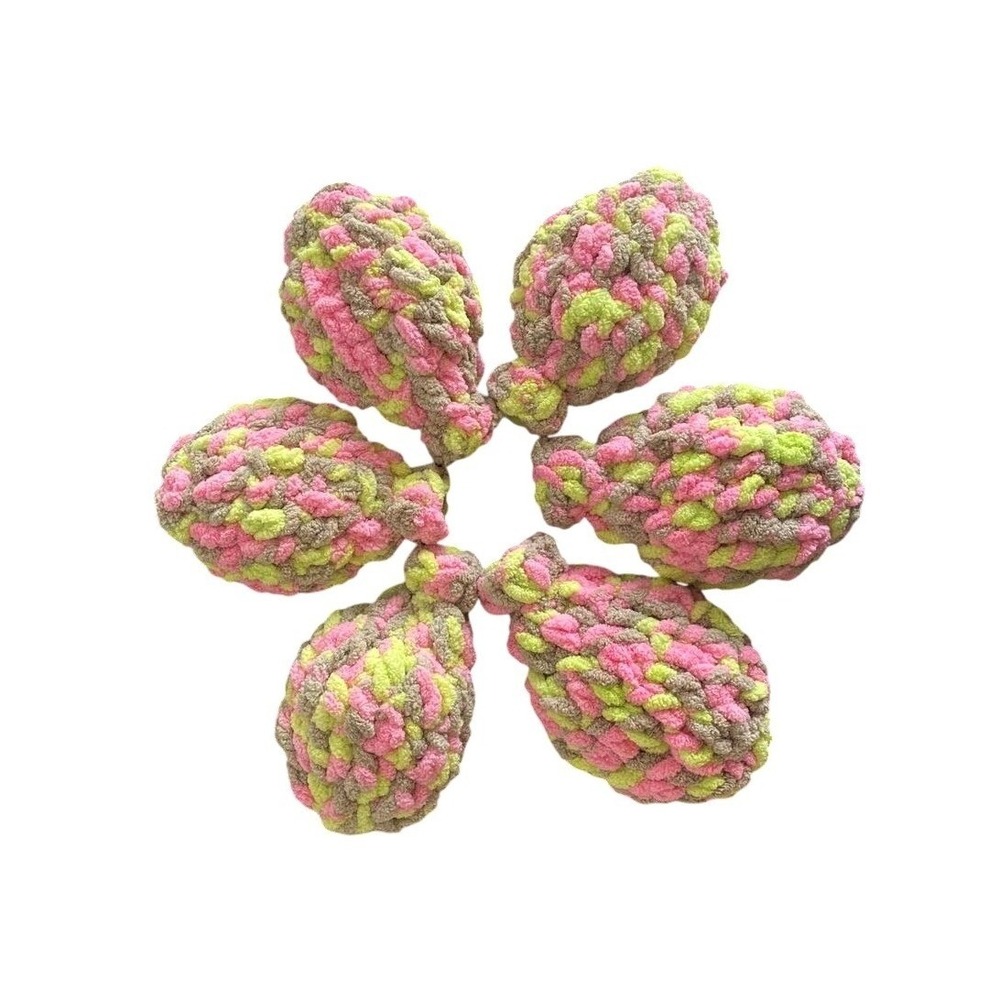Reusable Crochet Water Balloons Handmade Latex Free Pink Green Tan Set of 6